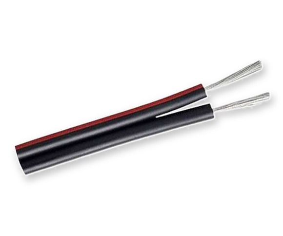 Insulated aluminium duplex cable, black PVC with red tracer